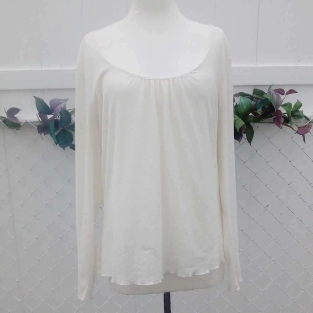 J. Jill long sleeve shirt - Cream swoop neck XL